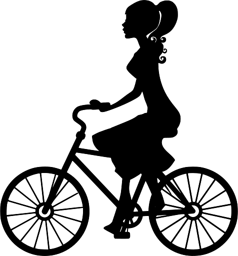 Abstract Silhouette of a Lady on a Bicycle