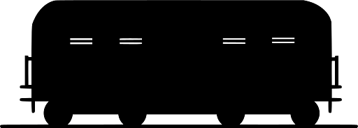 Silhouette of Passenger Train Carriage