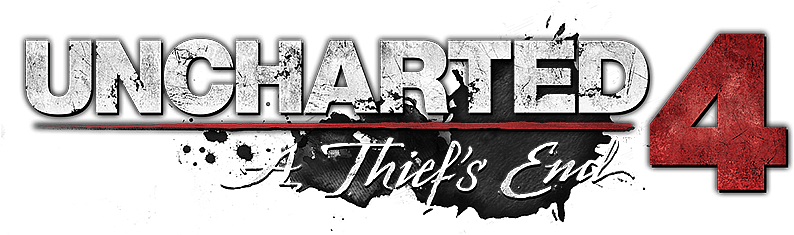 Uncharted 4 logo red and black