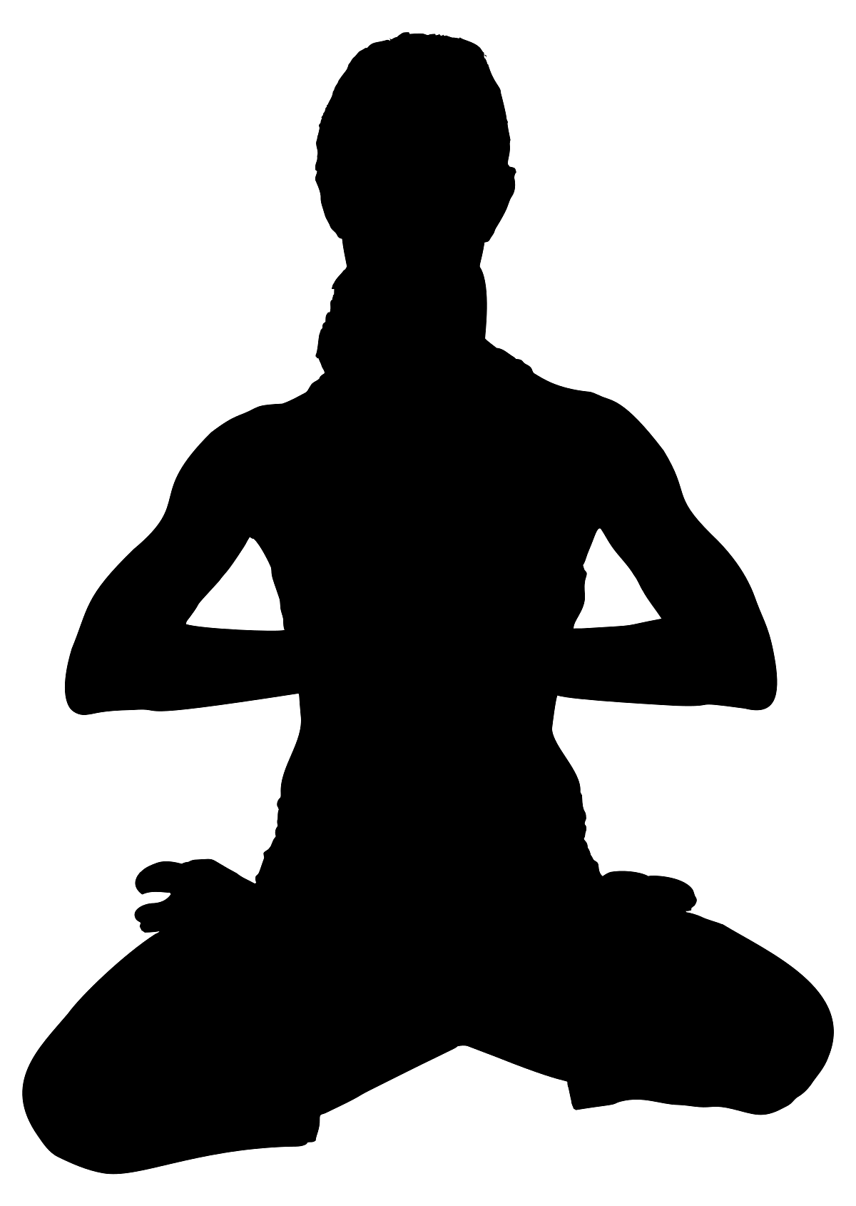 Silhouette of Yoga Sukhasana Position