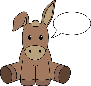 Donkey with Speech Bubble