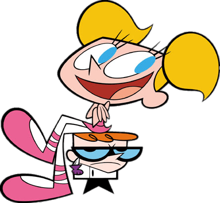 Dee Dee Sitting on Dexter's Head