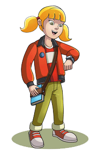 Inspector Gadget Character Penny Looking At Watch