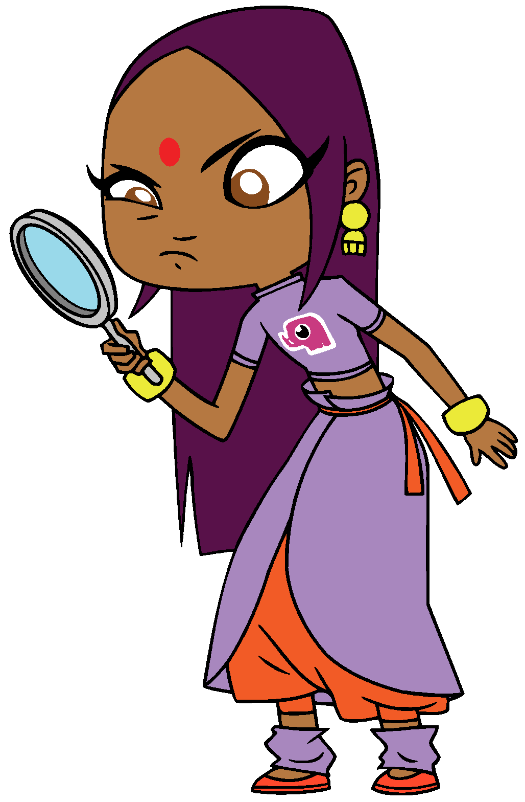 Sally Bollywood Holding A Magnifying Glass