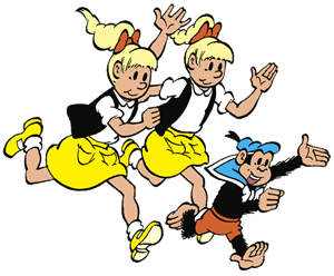 Annemieke, Rozemieke and Choco the Chimpanzee