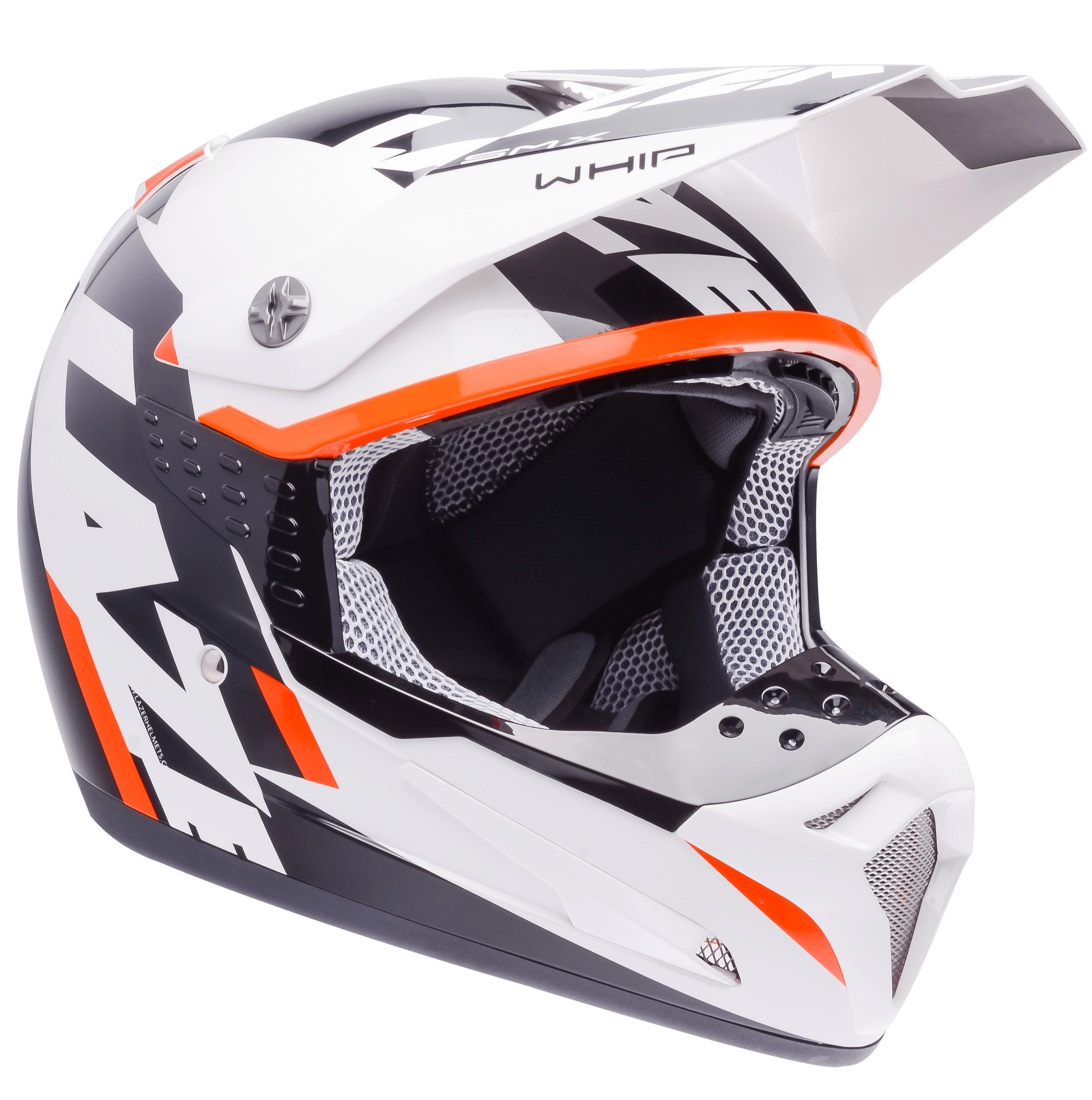 Motorcycle Helmet Lazer  SMX Whip White Black Orange