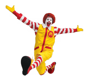 Ronald Mc Donald Jumping