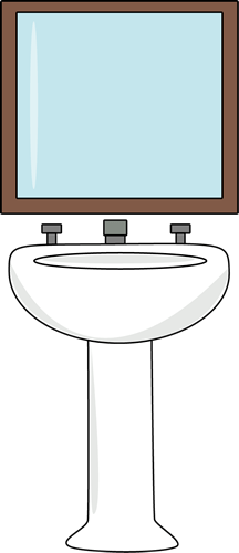 Toilet Sink With Mirror Clipart