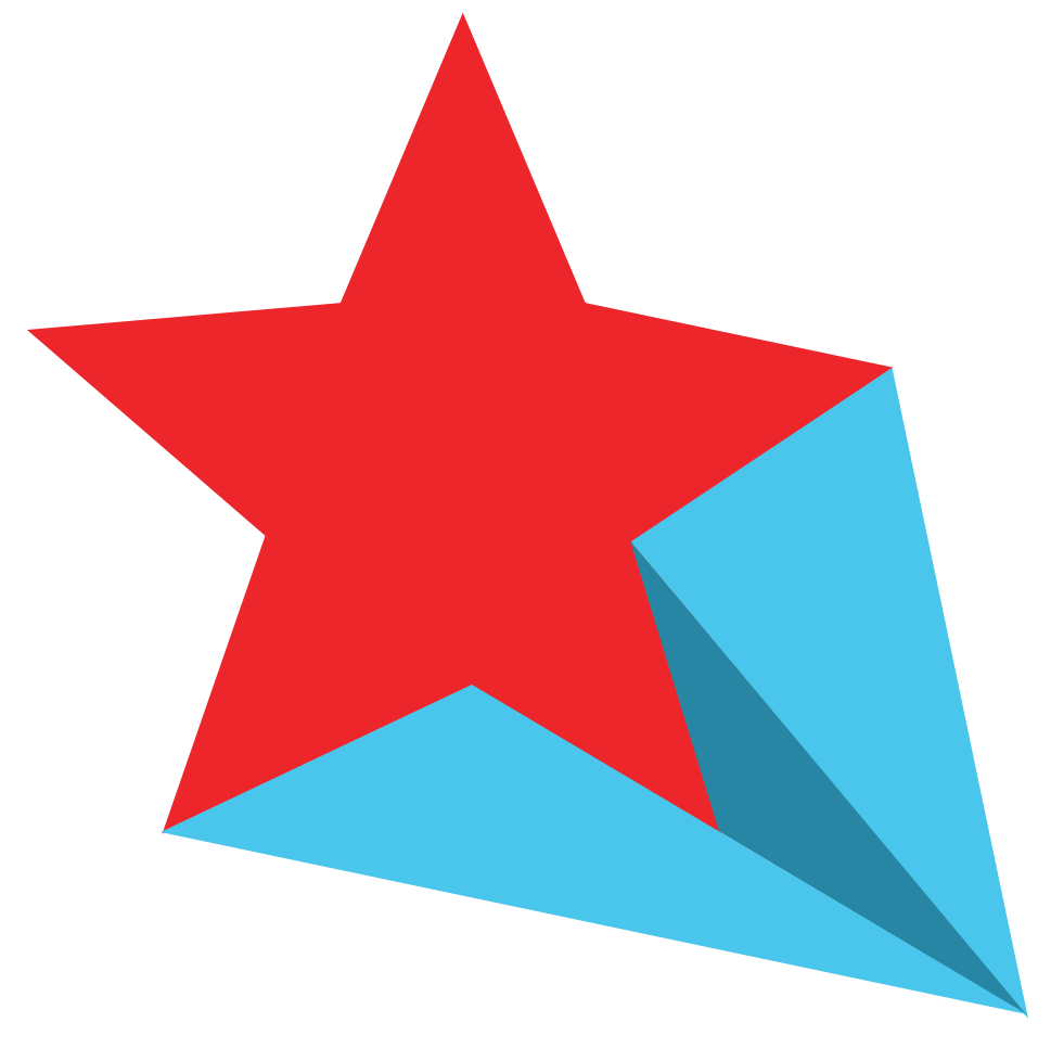 Red Blue Shooting Star