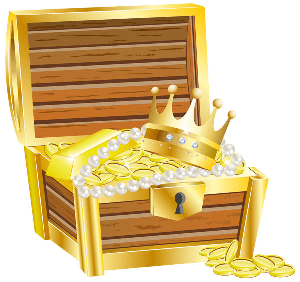 Treasure With Crown and Jewels