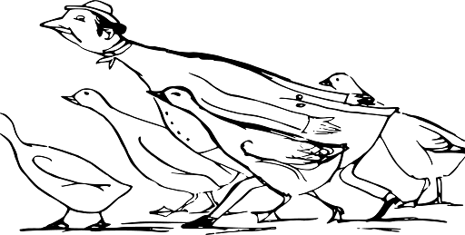 Edward Lear Drawing Man Walking Like a Goose