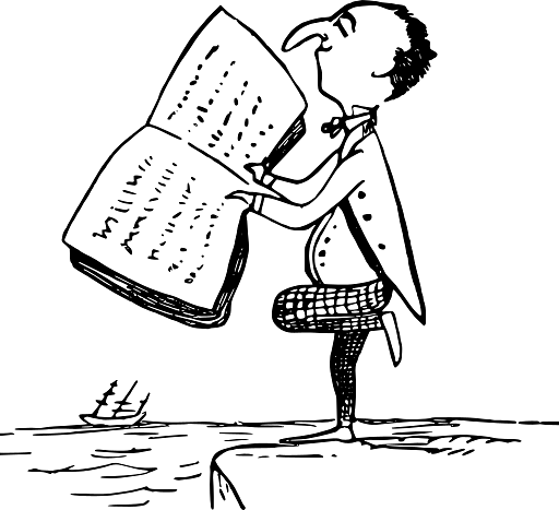 Edward Lear Drawing Man Reading on One Leg