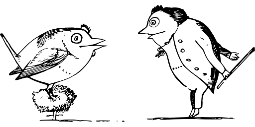 Edward Lear Drawing Man Resembling Bird