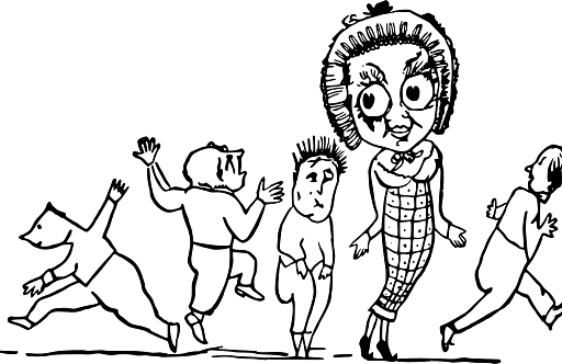 Edward Lear Drawing Puppet Lady