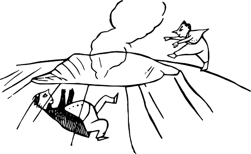 Edward Lear Drawing Volcano Accident