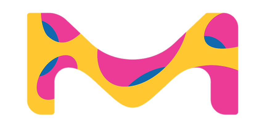 Merck KGaA Logo M Yellow and Pink