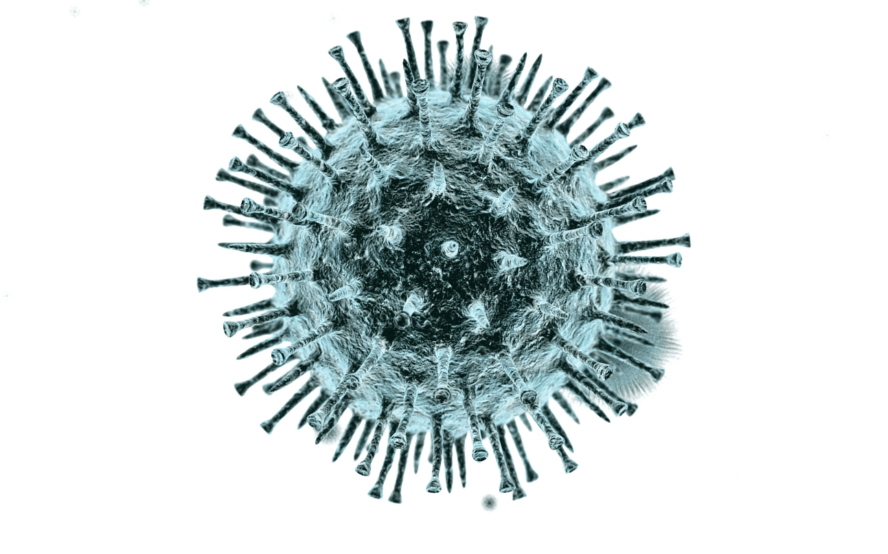 Blue Virus With Spikes