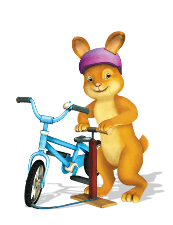 Rabbit Pumping His Bicycle Tyre