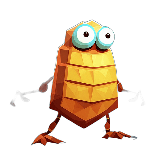 Flea, Children'S Cartoon Animation Style -  Full Body, Single View, No Shadow