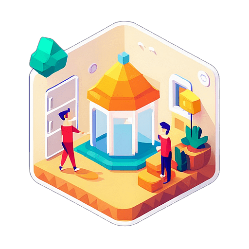 Childcare Center, Minimalist App Icon - Circle Icon Bevel Border