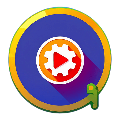 Video Rental Store, Minimalist App Icon - Circle Icon Bevel Border