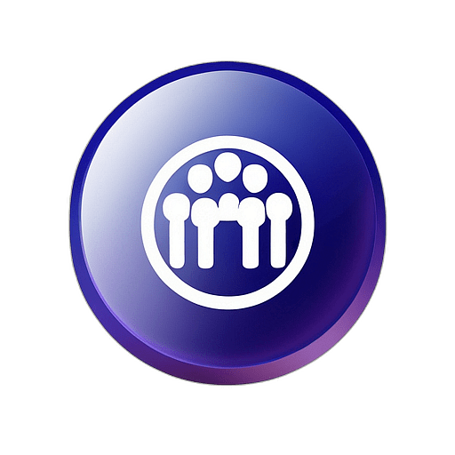 Social Networking, Minimalist App Icon - Circle Icon Bevel Border