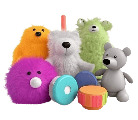 set of colourful music toys