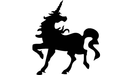 Unicorn Silhouette Looking Back