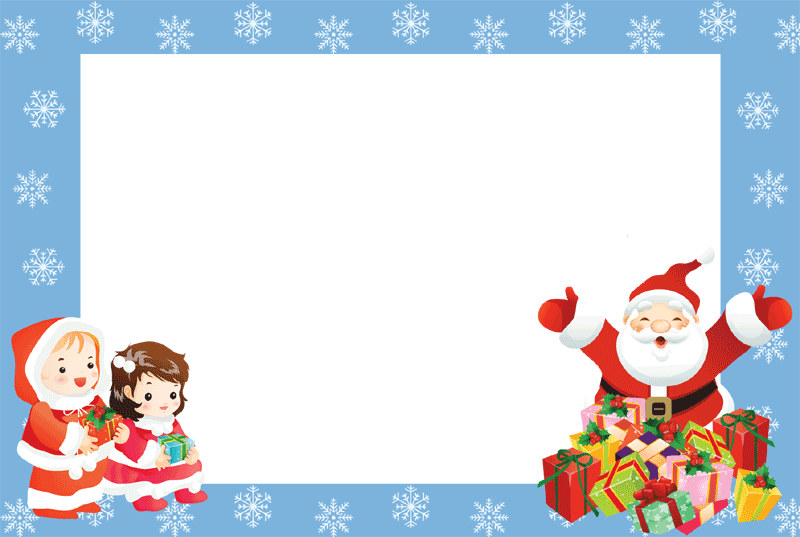 Christmas Frame Santa Claus Kids
