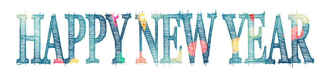 Happy New Year Sketch Text
