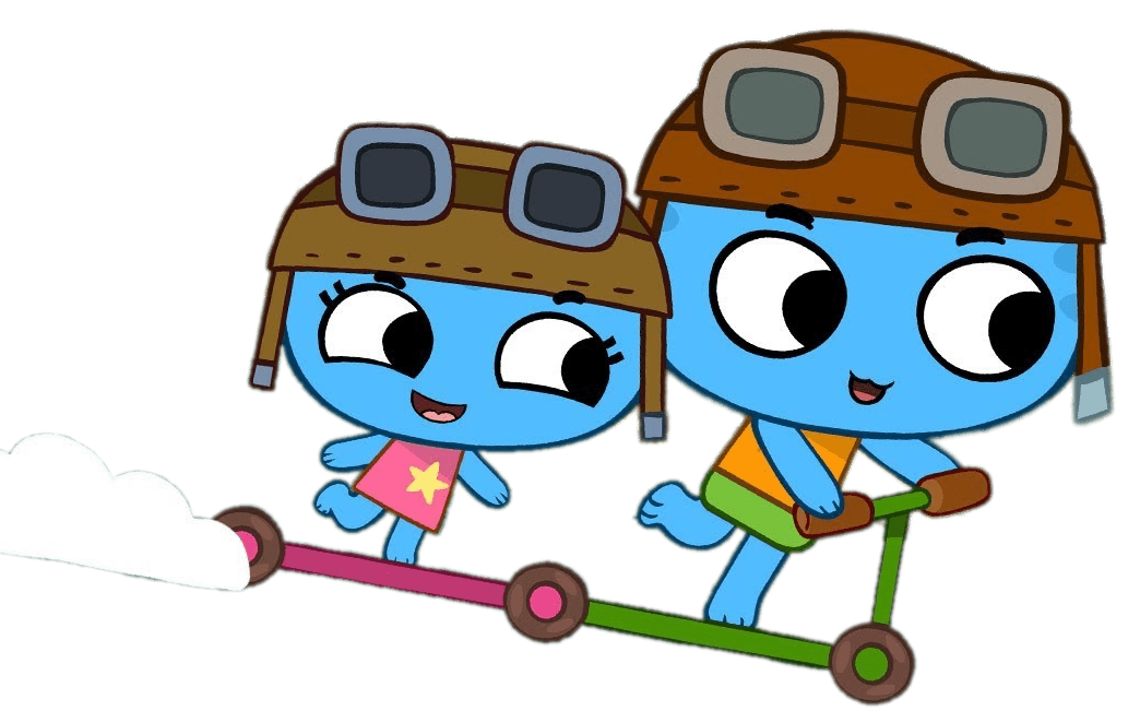 Kit'n'Kate on Their Scooter