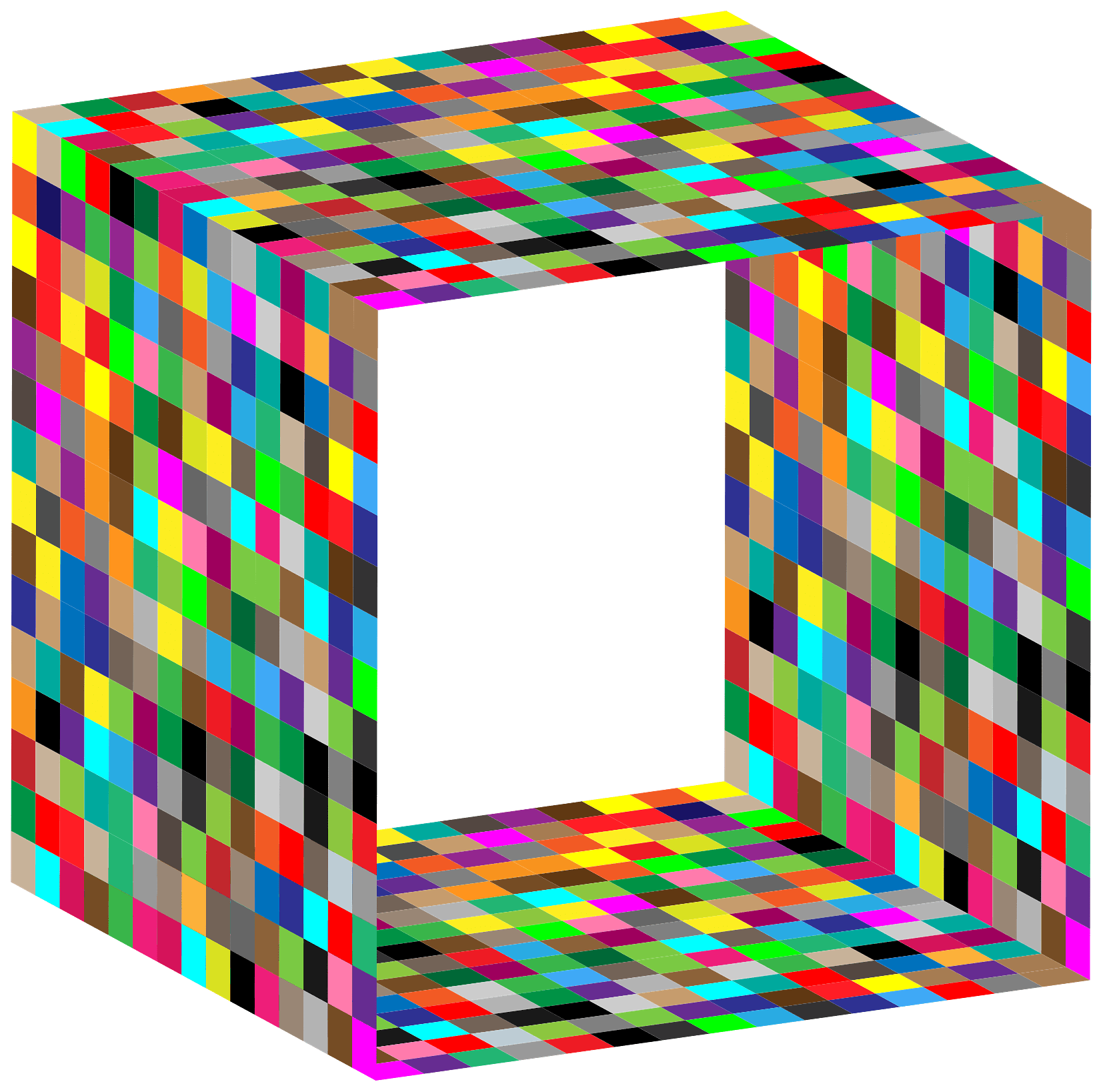 Multicoloured Open Cube