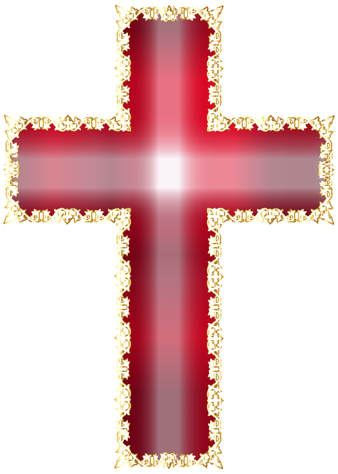 Red Cross with Golden Outline