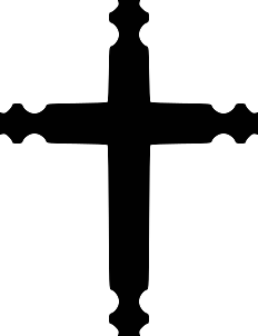 Black Cross with Decorated Ends