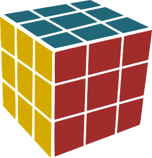 Solved Rubik's Cube Green on Top