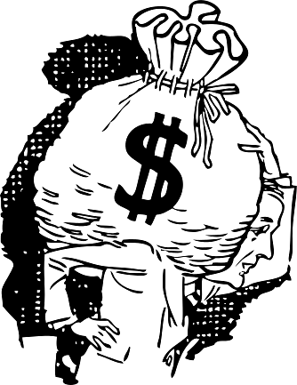 Man with Money Bag on Shoulder