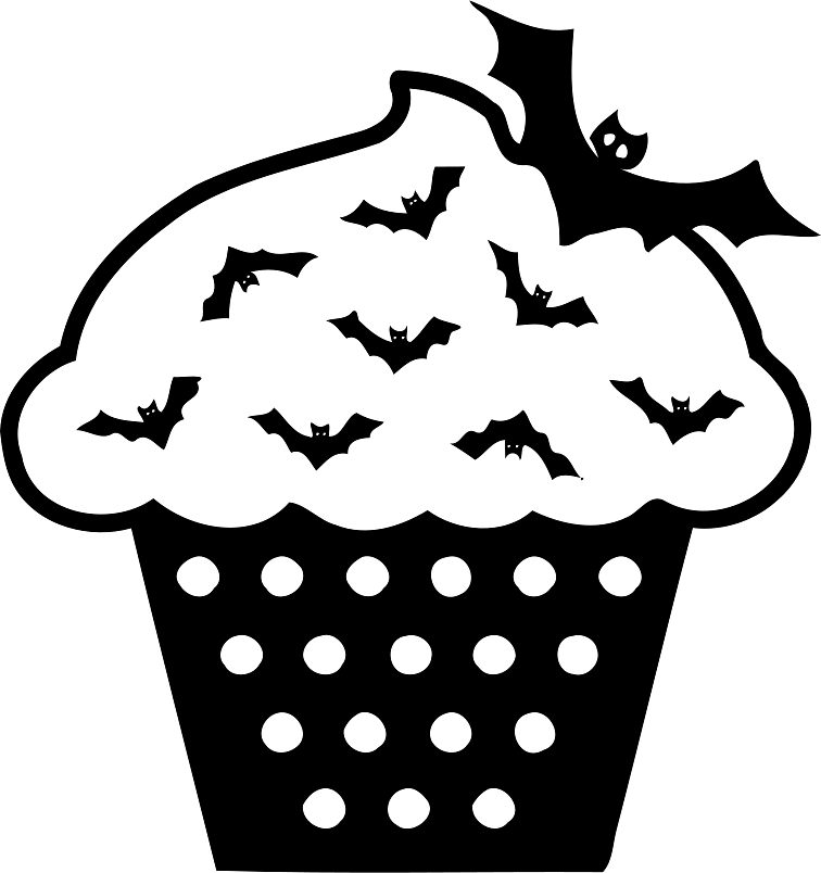 Halloween Cup Cake Bats Decoration