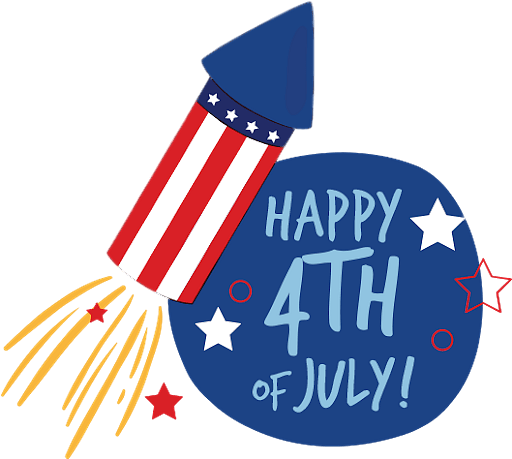 Happy 4th of July fireworks rocket