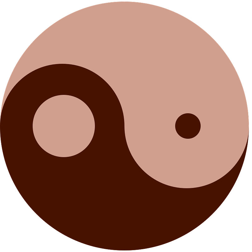 Brown and Beige Yin Yang Symbol
