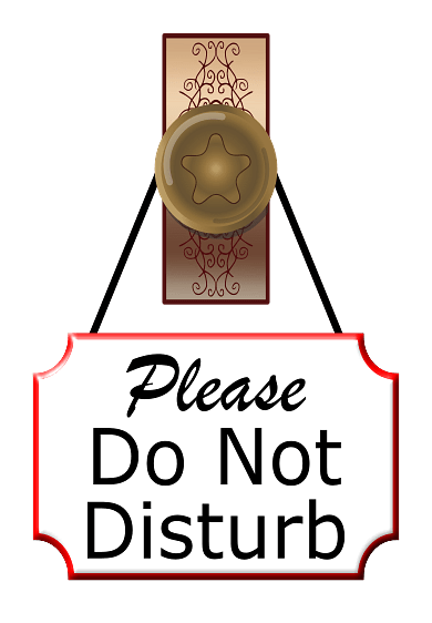 Do Not Disturb Sign on Brass Door Handle