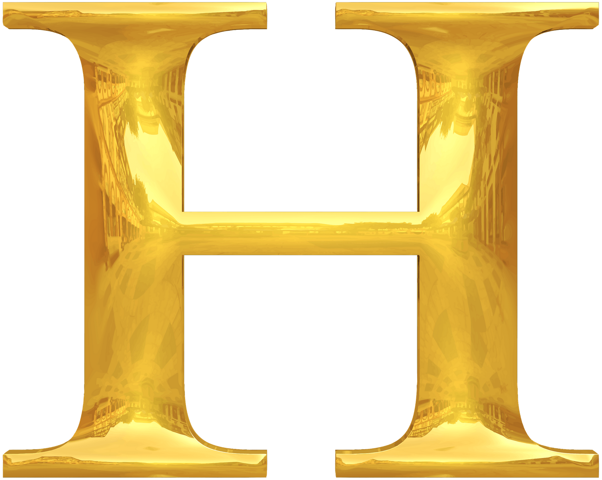 Gold Typography Letter H