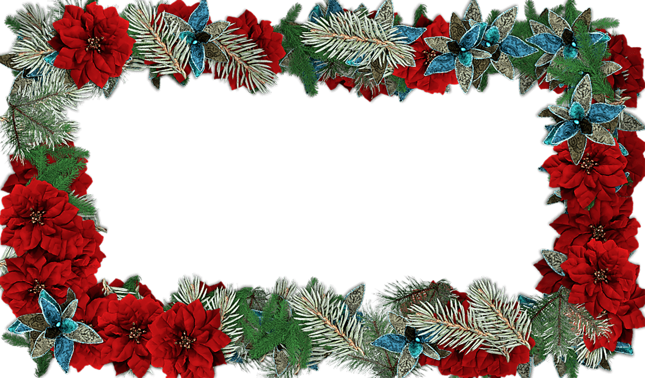 Christmas Frame Flowers