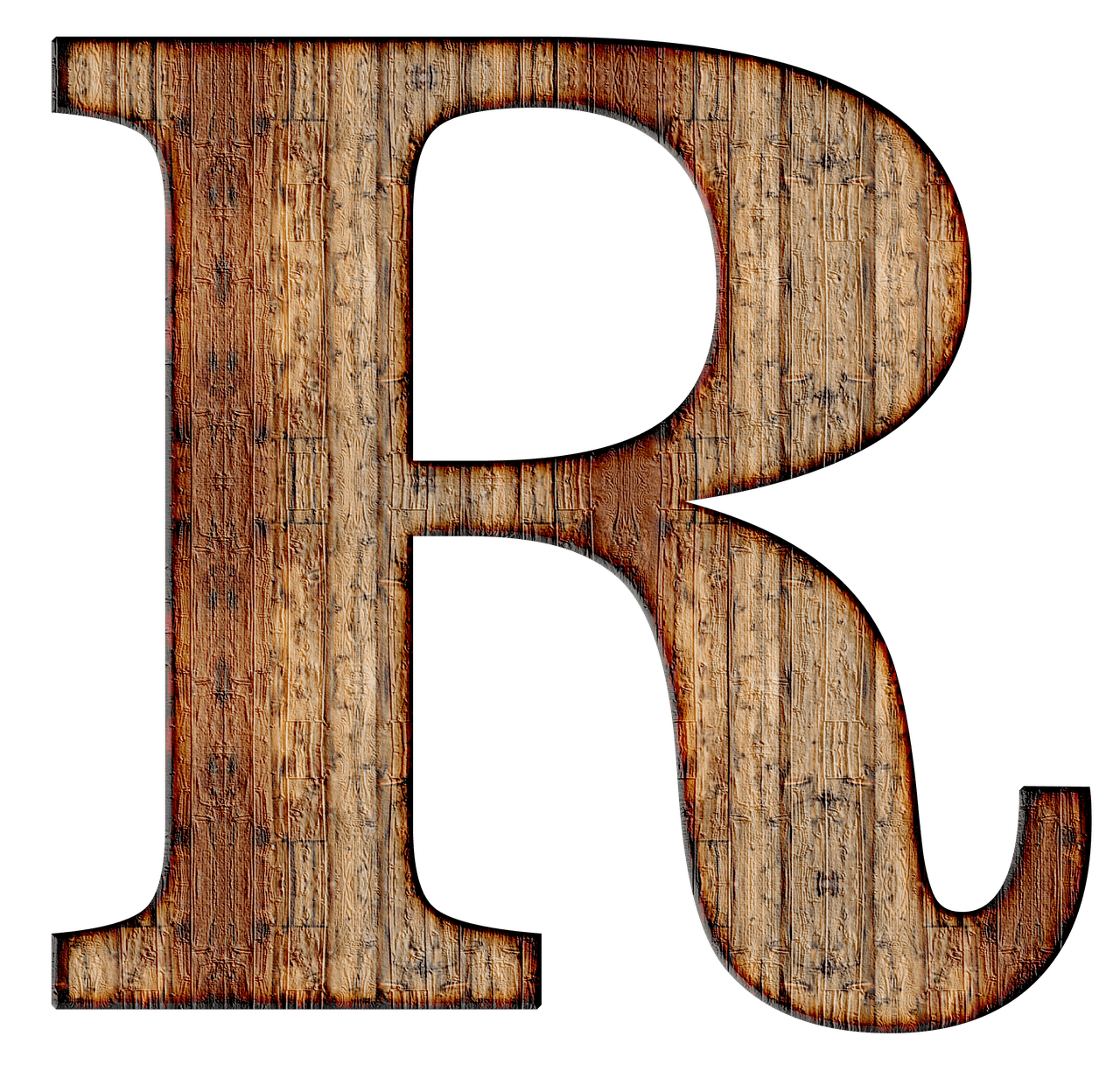 Wooden Capital Letter R