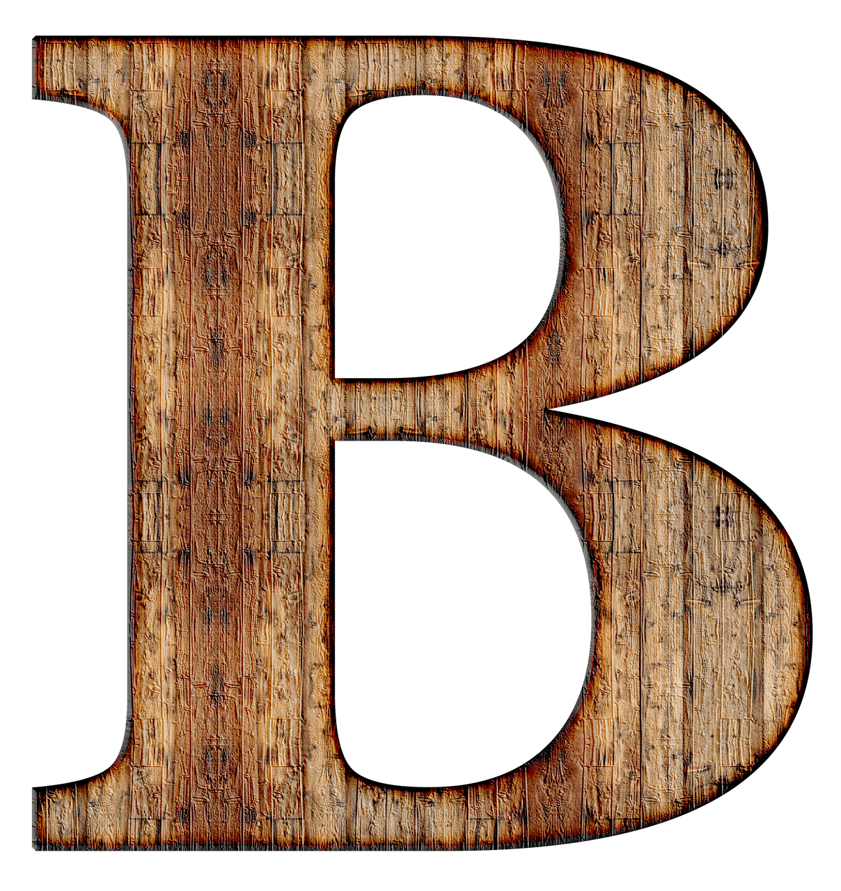 Wooden Capital Letter B