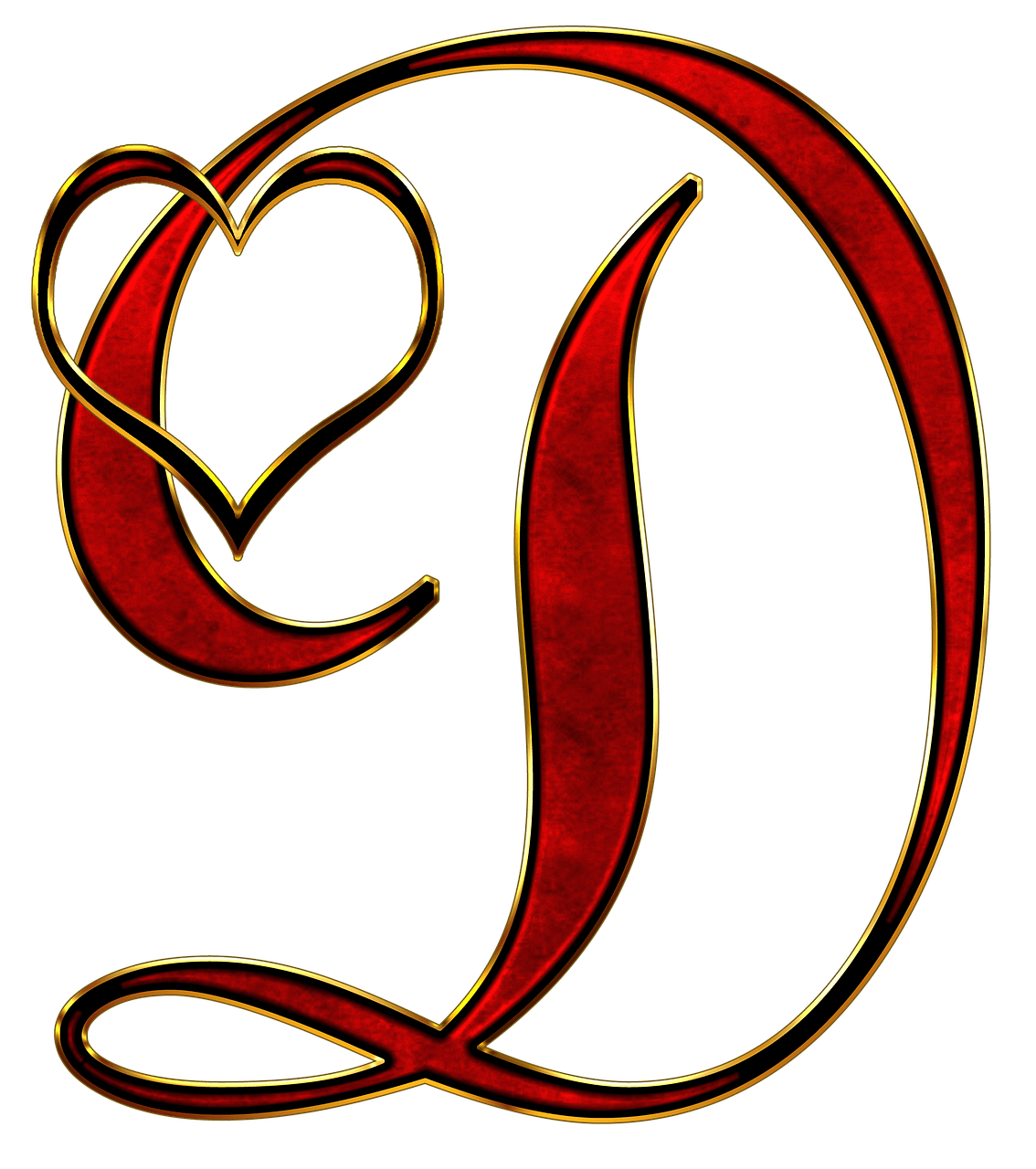 Valentine Capital Letter D