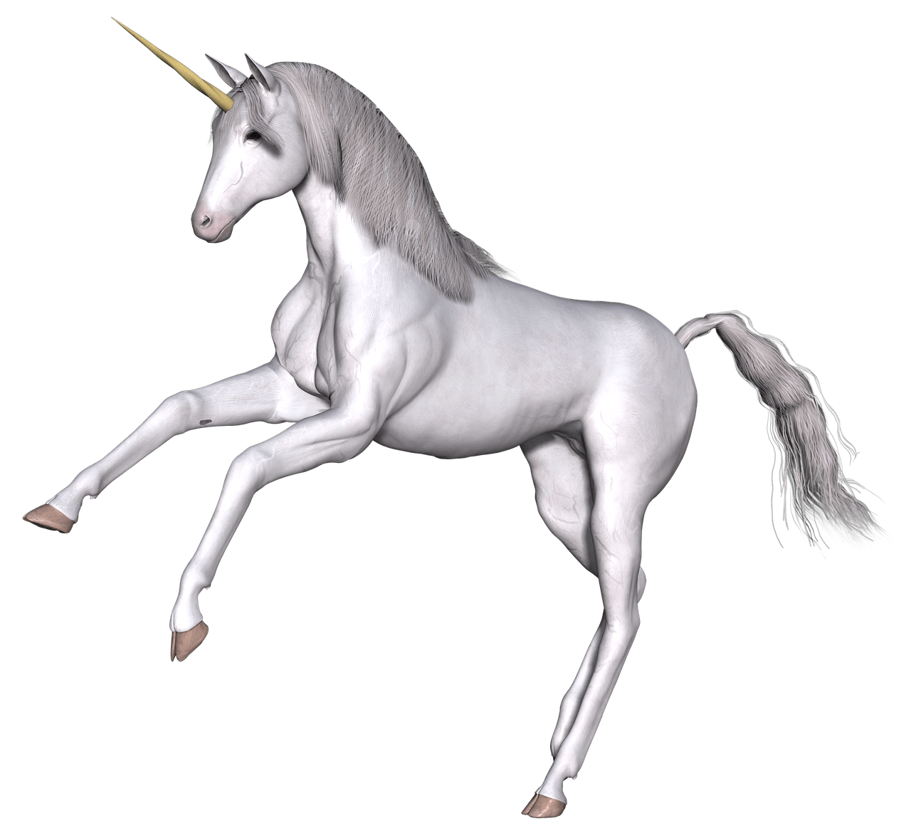 Full White Unicorn Front Legs Up