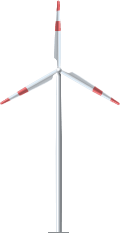 Red White Wind Turbine