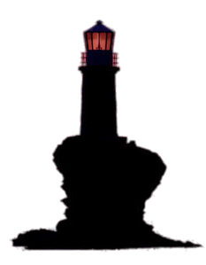 Lighthouse on Rock Silhouette