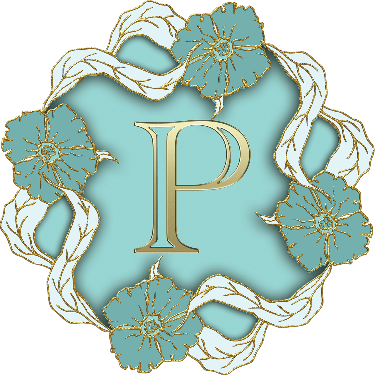 Flower Theme Capital Letter P