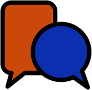 Orange and Blue Speech Bubbles